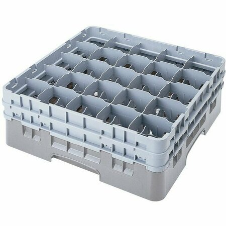 CAMBRO 25S900151 Camrack 9 3/8'' High Customizable Soft Gray 25 Compartment Glass Rack 21425S900GY